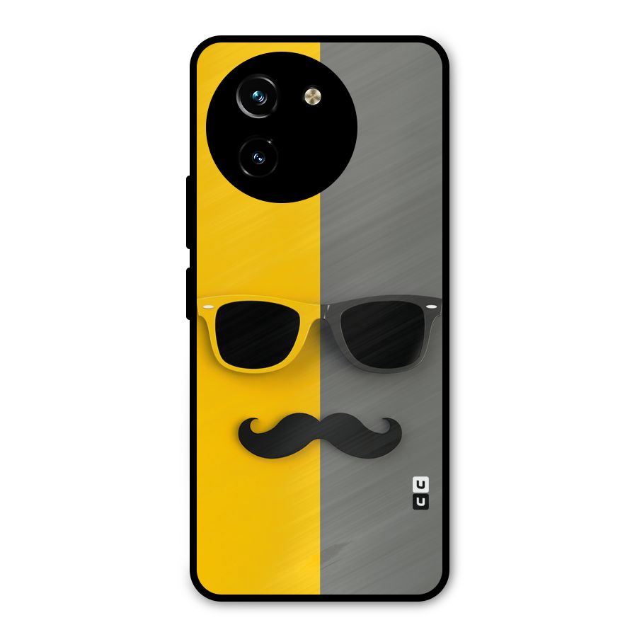 Sunglasses and Moustache Metal Back Case for Vivo T3x