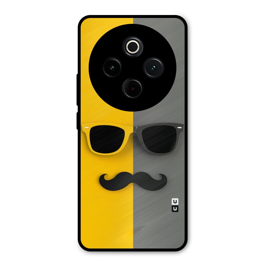 Sunglasses and Moustache Metal Back Case for Vivo T4