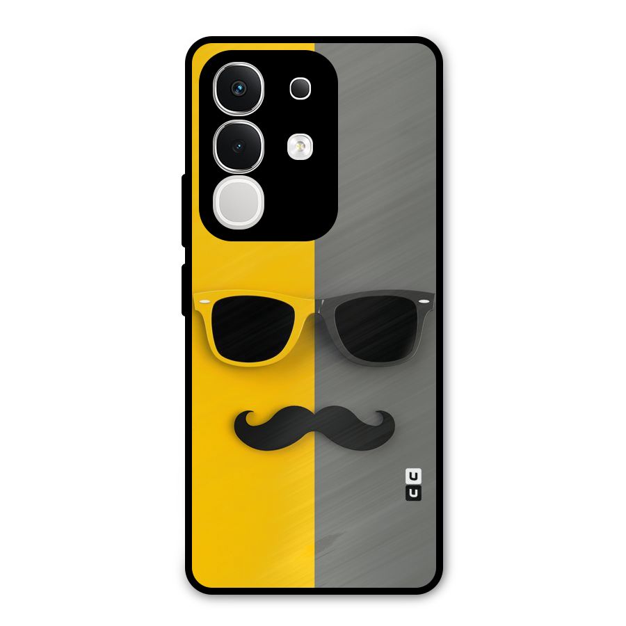 Sunglasses and Moustache Metal Back Case for Vivo T4x