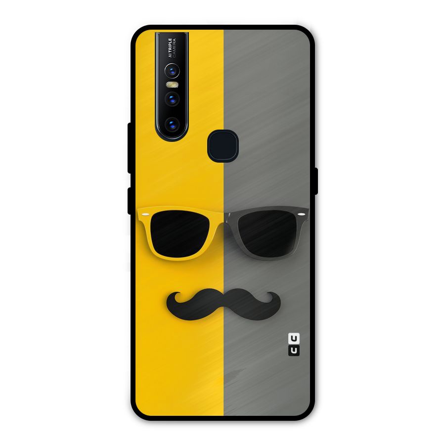 Sunglasses and Moustache Metal Back Case for Vivo V15