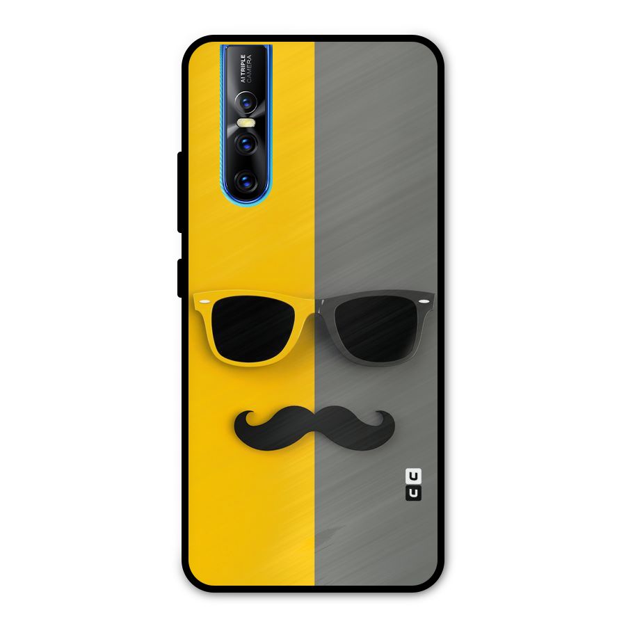 Sunglasses and Moustache Metal Back Case for Vivo V15 Pro