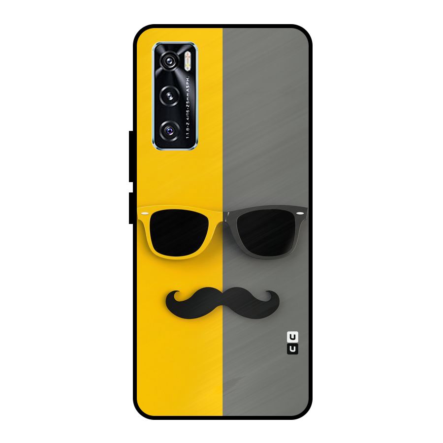 Sunglasses and Moustache Metal Back Case for Vivo V20 SE