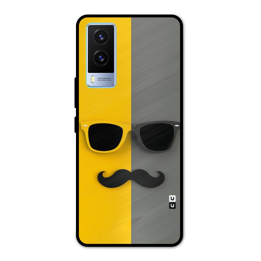 Sunglasses and Moustache Metal Back Case for Vivo V21e 5G