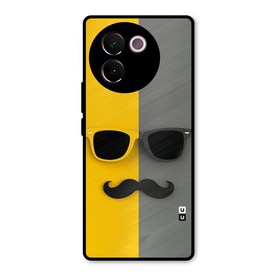 Sunglasses and Moustache Metal Back Case for Vivo V30e