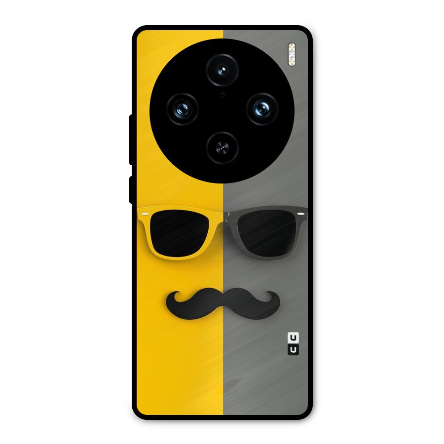Sunglasses and Moustache Metal Back Case for Vivo X100 Pro