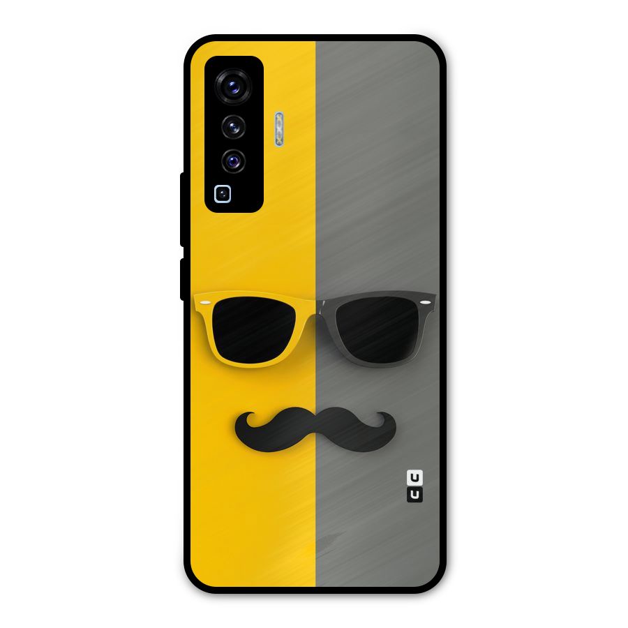 Sunglasses and Moustache Metal Back Case for Vivo X50