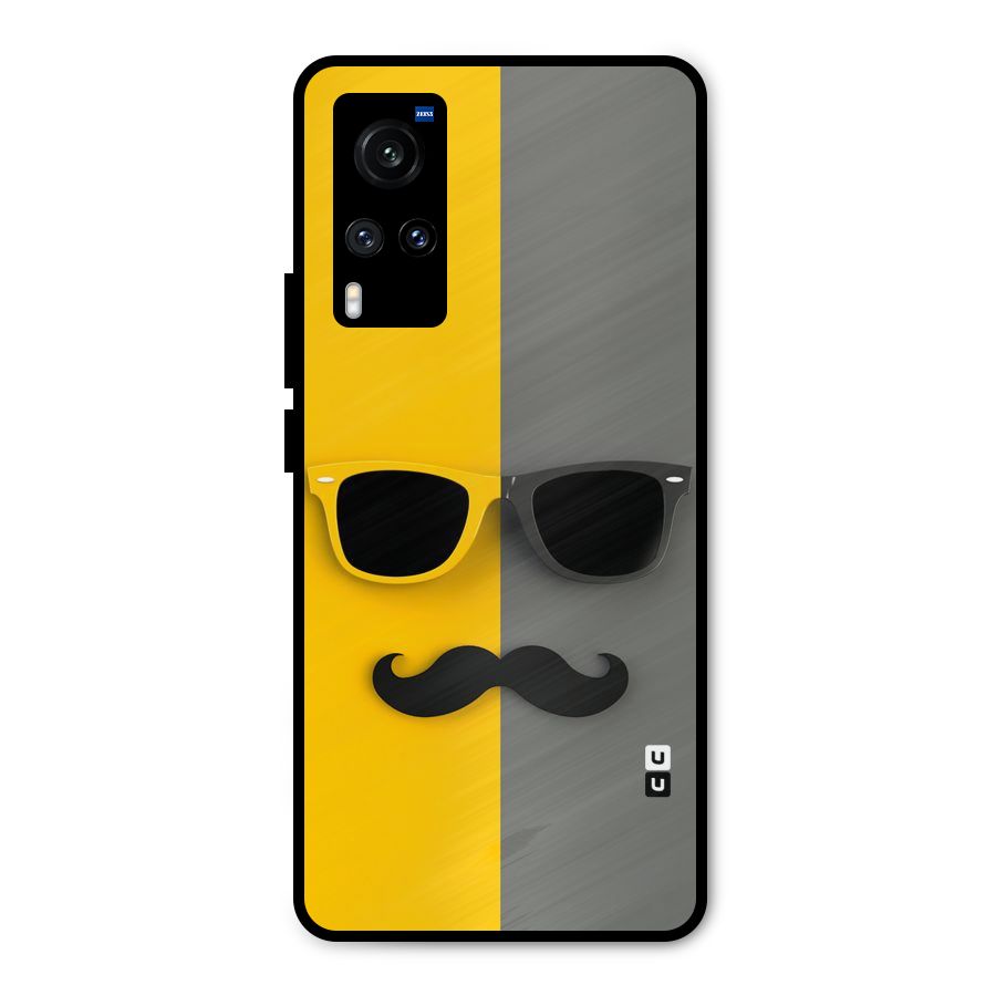 Sunglasses and Moustache Metal Back Case for Vivo X60