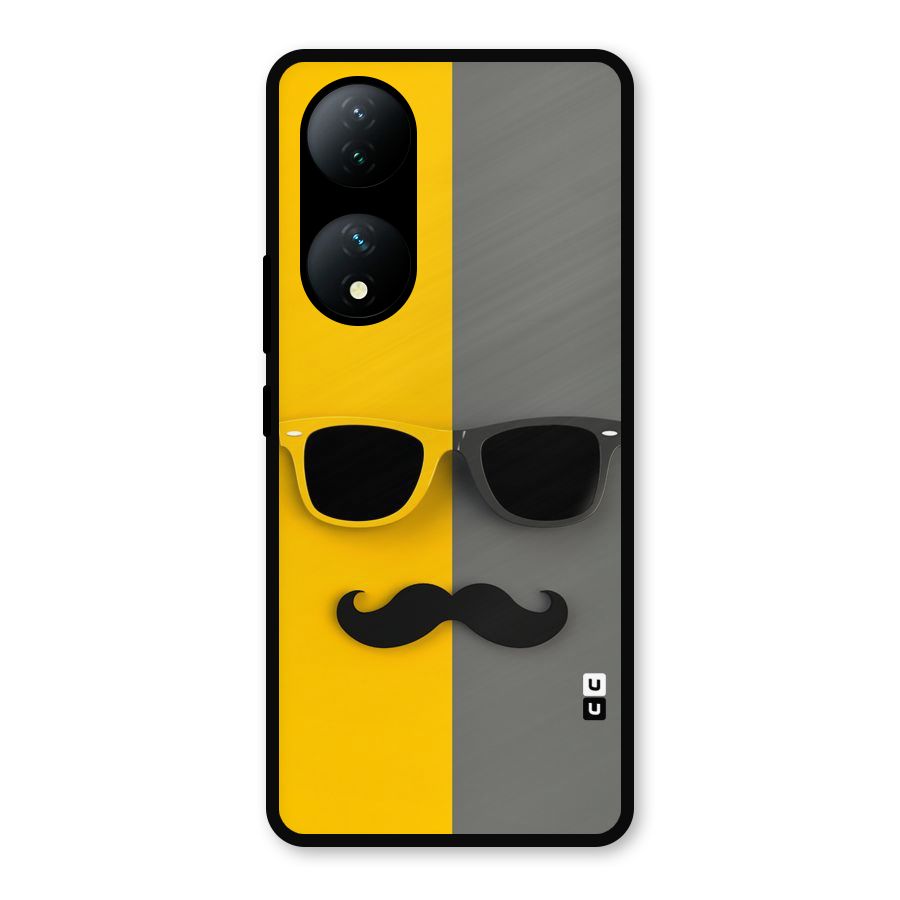 Sunglasses and Moustache Metal Back Case for Vivo Y100a