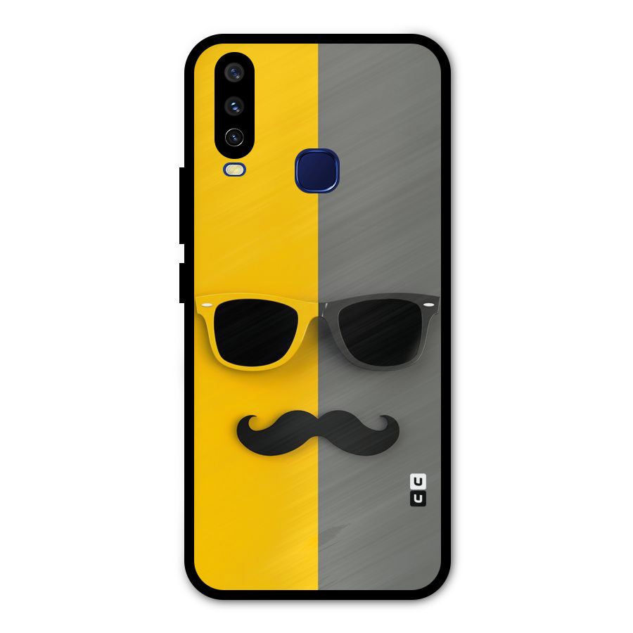 Sunglasses and Moustache Metal Back Case for Vivo Y12