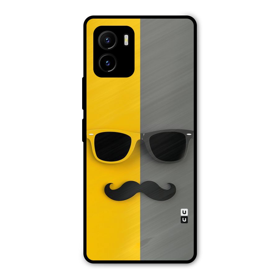 Sunglasses and Moustache Metal Back Case for Vivo Y15s