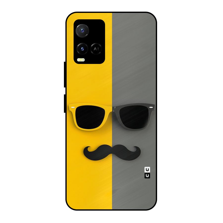 Sunglasses and Moustache Metal Back Case for Vivo Y21