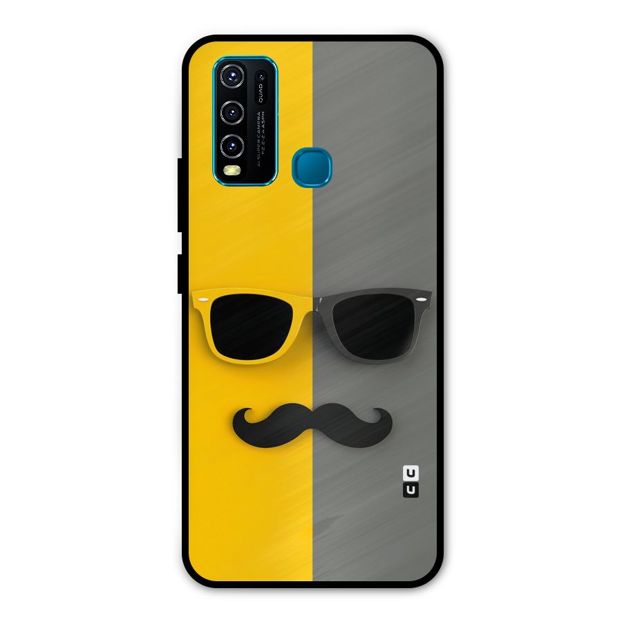 Sunglasses and Moustache Metal Back Case for Vivo Y30