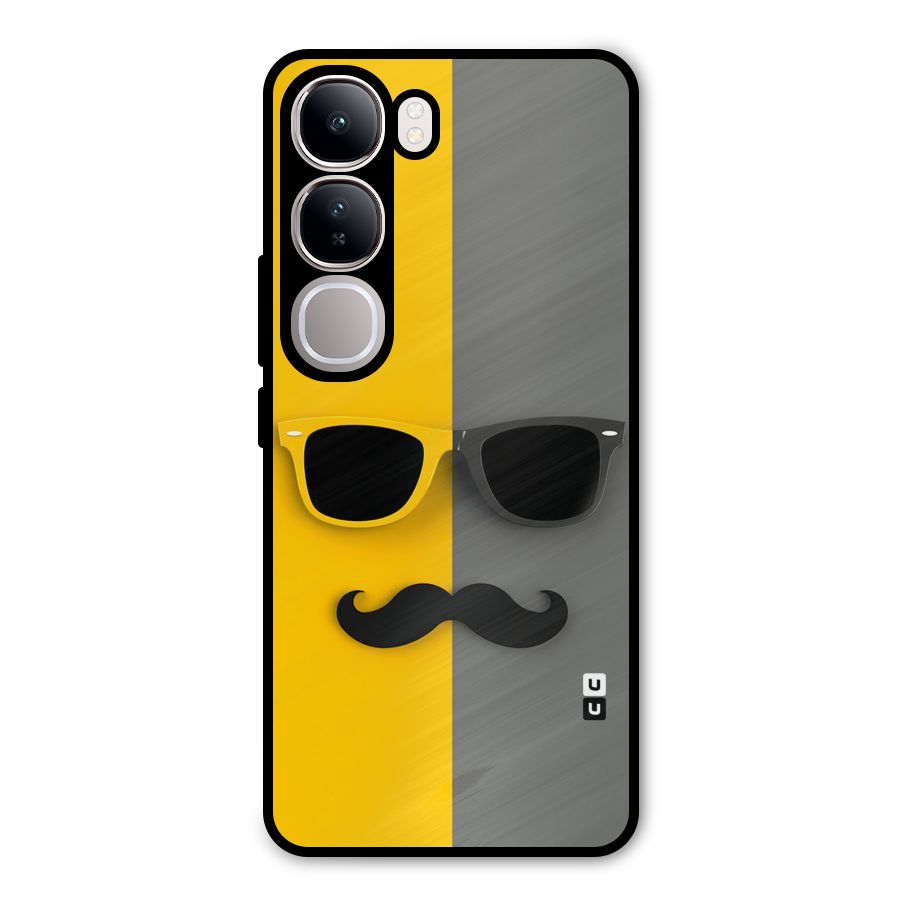Sunglasses and Moustache Metal Back Case for Vivo Y300
