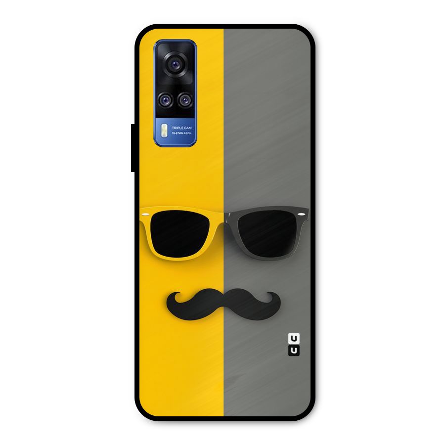Sunglasses and Moustache Metal Back Case for Vivo Y31