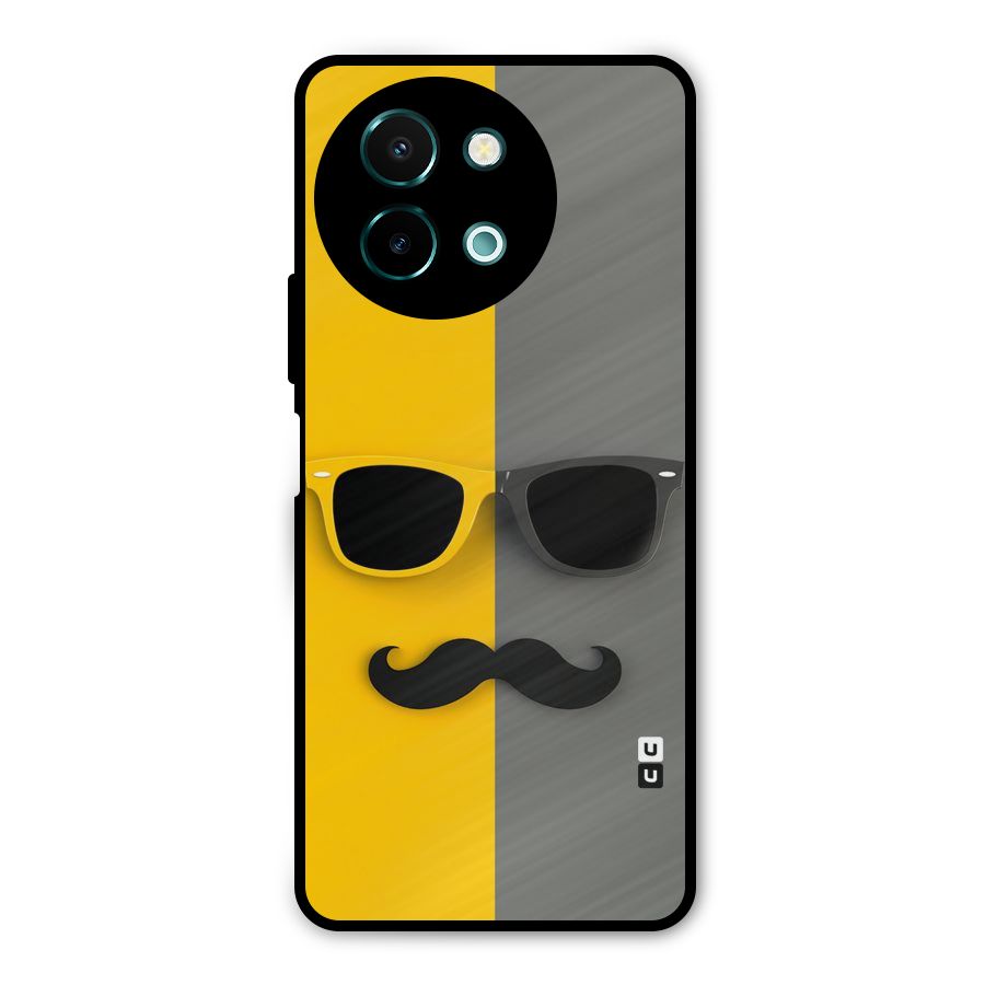 Sunglasses and Moustache Metal Back Case for Vivo Y58