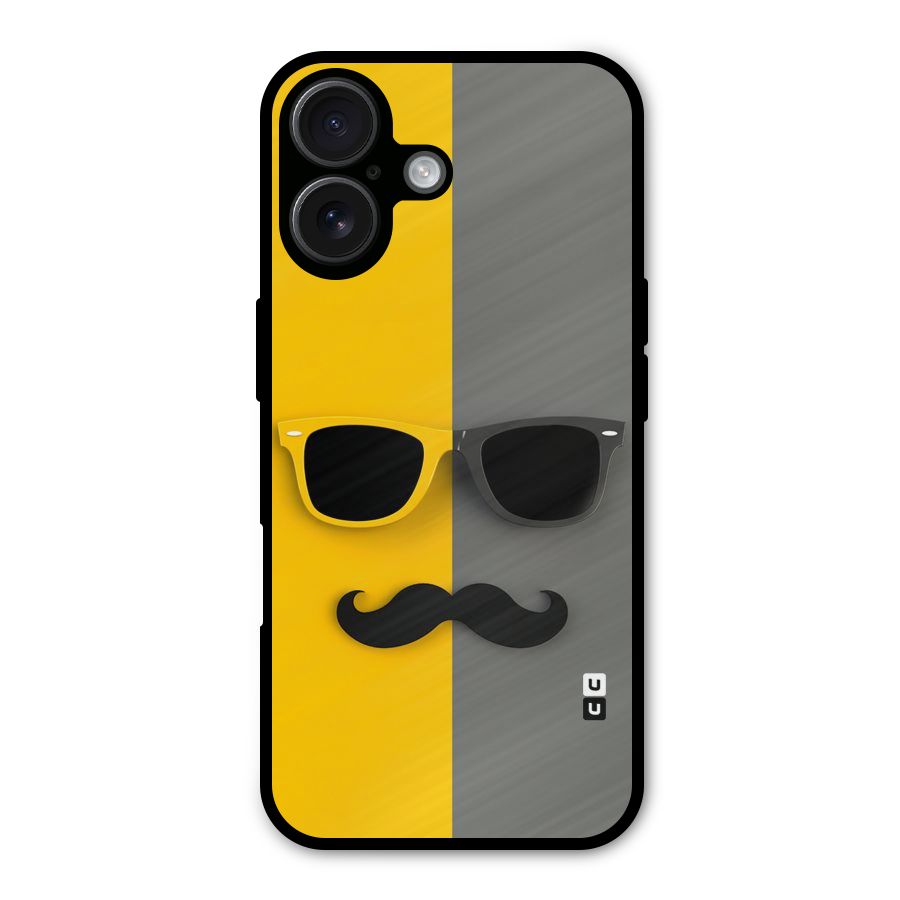 Sunglasses and Moustache Metal Back Case for iPhone 16