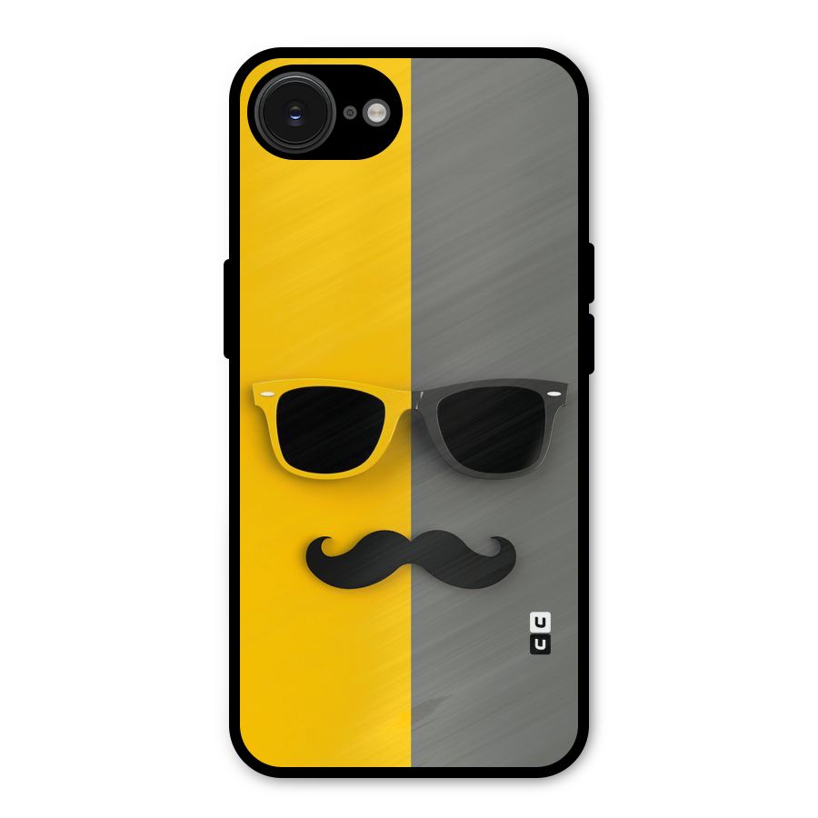 Sunglasses and Moustache Metal Back Case for iPhone 16e