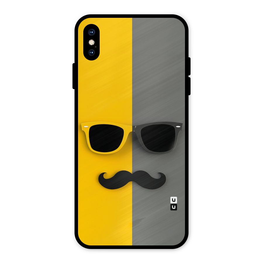 Sunglasses and Moustache Metal Back Case for iPhone XS Max