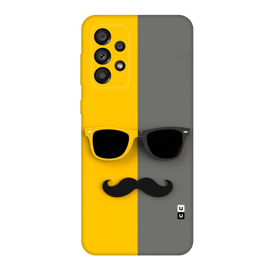 Sunglasses and Moustache Original Polycarbonate Back Case for Galaxy A73 5G