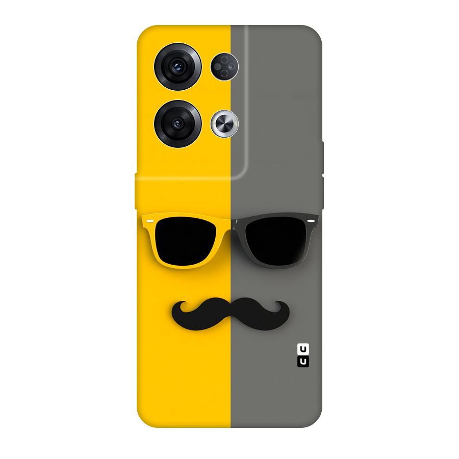 Sunglasses and Moustache Original Polycarbonate Back Case for Oppo Reno8 Pro 5G