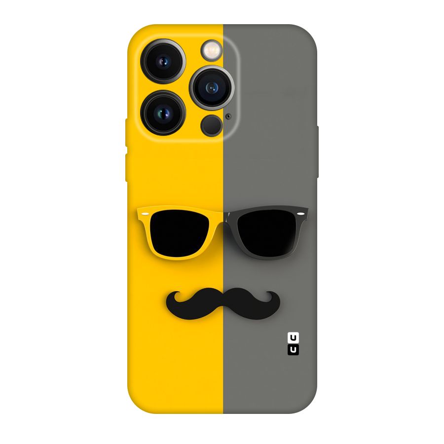 Sunglasses and Moustache Original Polycarbonate Back Case for iPhone 14 Pro