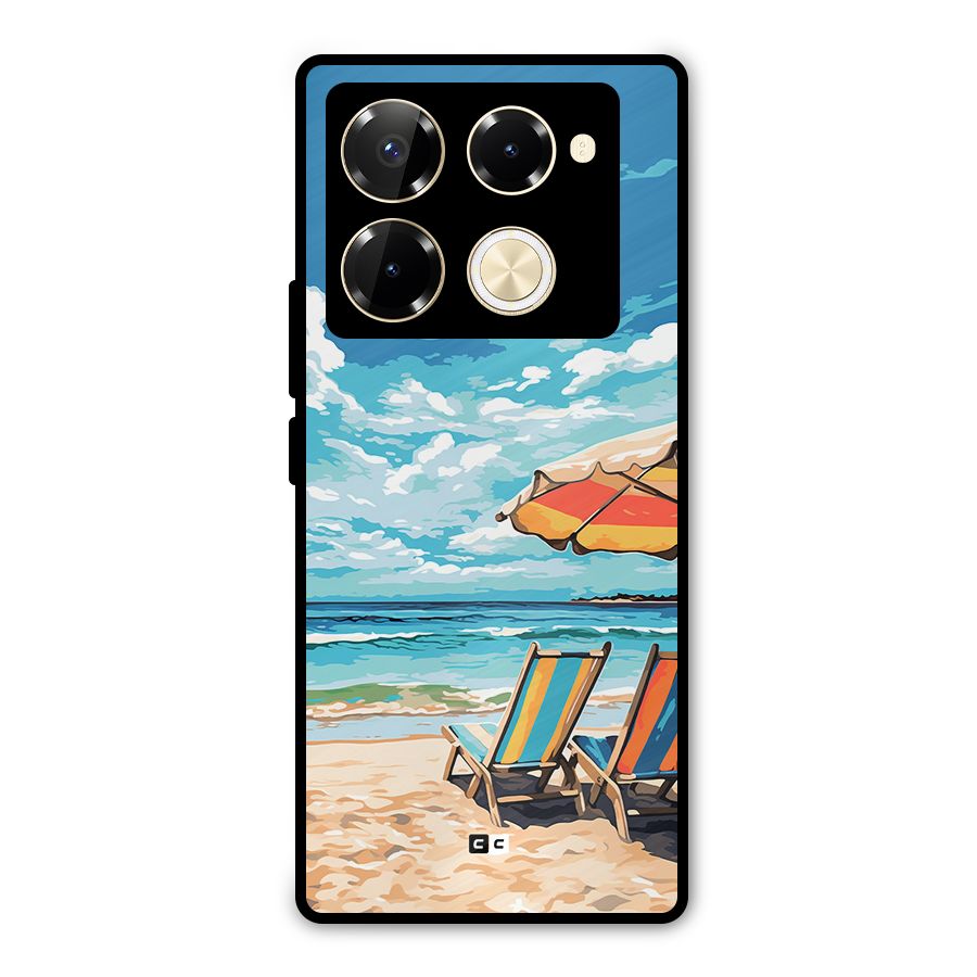 Sunny Beach Metal Back Case for Infinix Note 40 Pro Plus