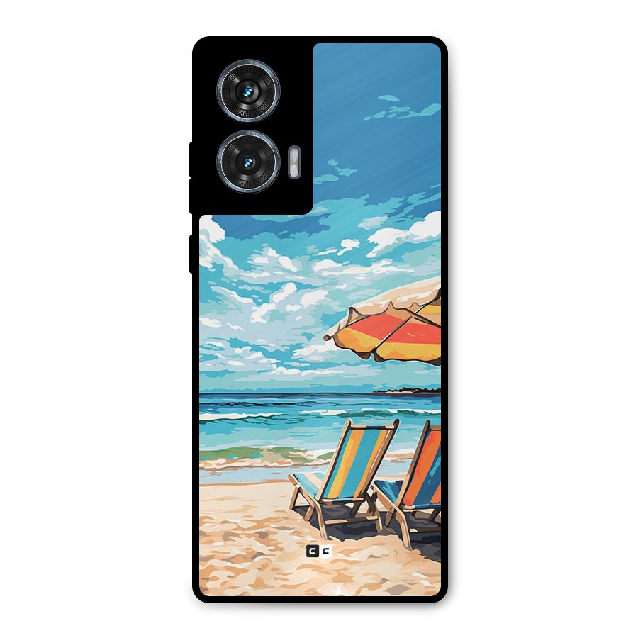 Sunny Beach Metal Back Case for Motorola Edge 50 Fusion