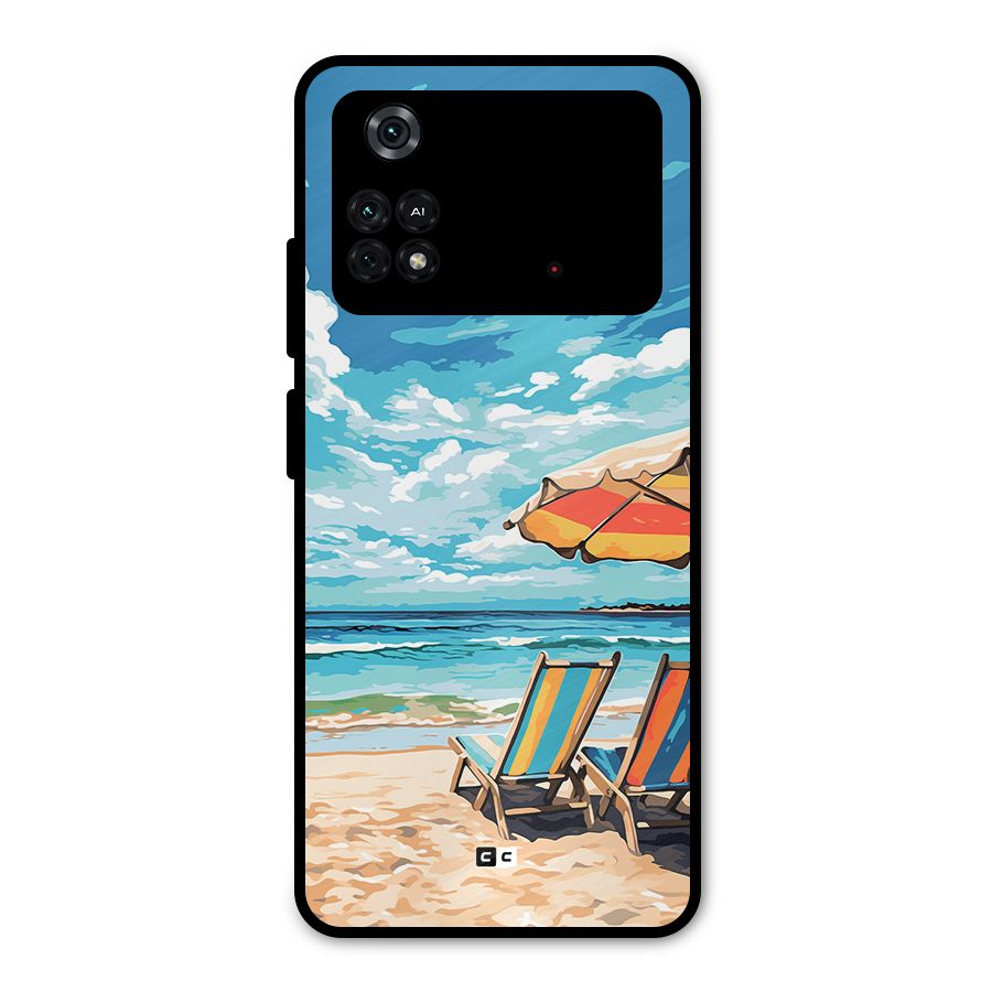 Sunny Beach Metal Back Case for Poco M4 Pro 4G