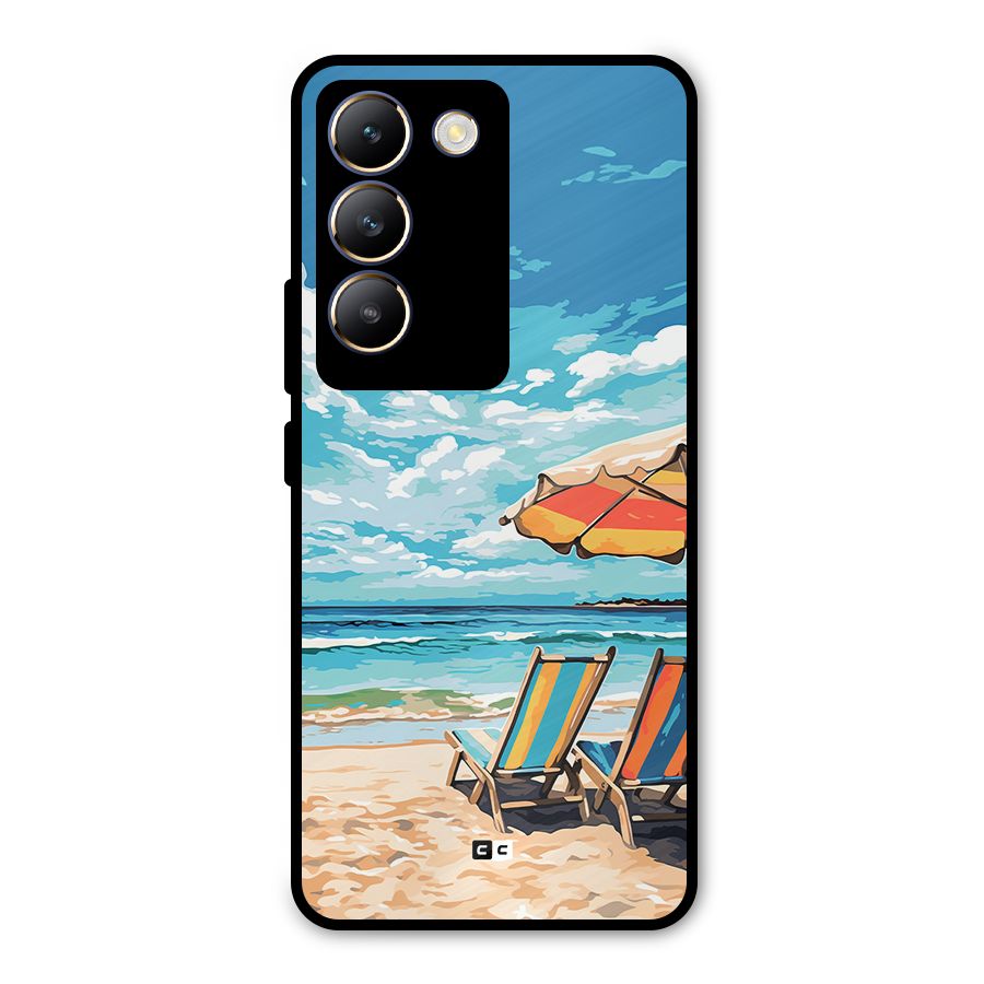 Sunny Beach Metal Back Case for Vivo T3 5G