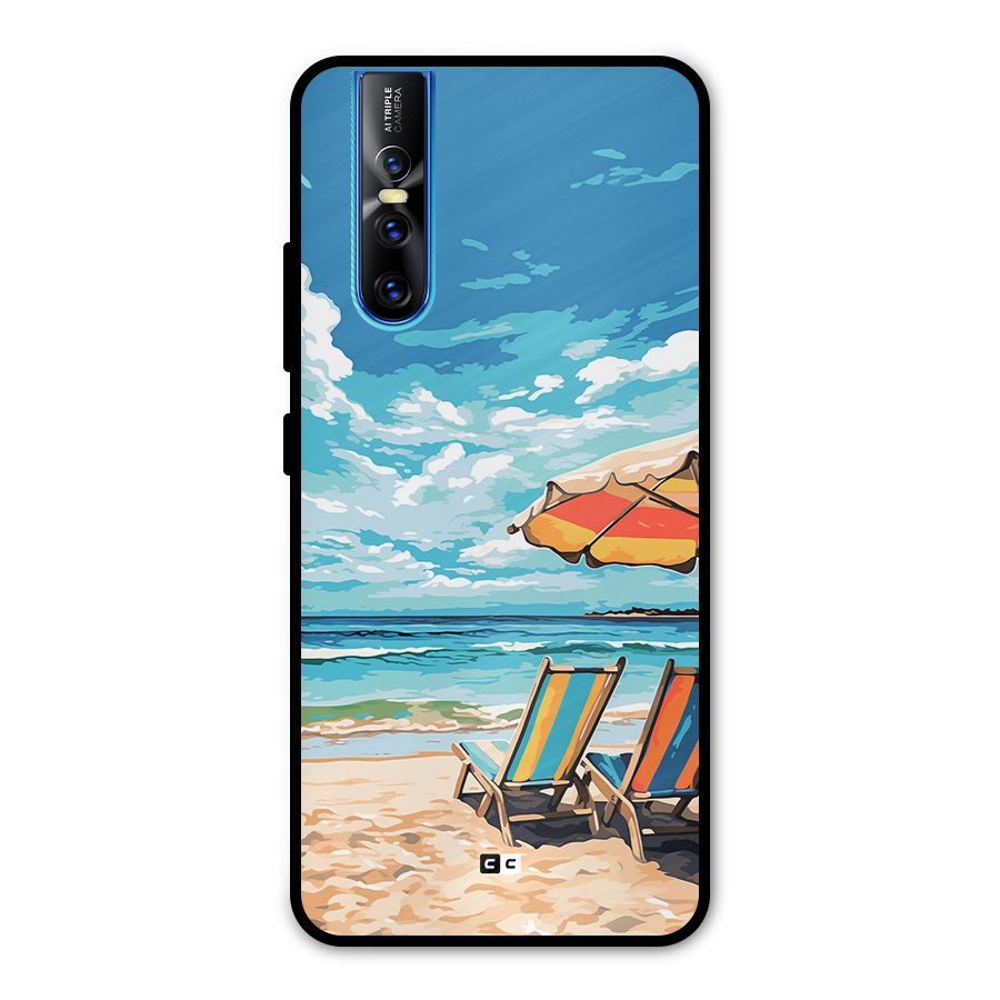 Sunny Beach Metal Back Case for Vivo V15 Pro