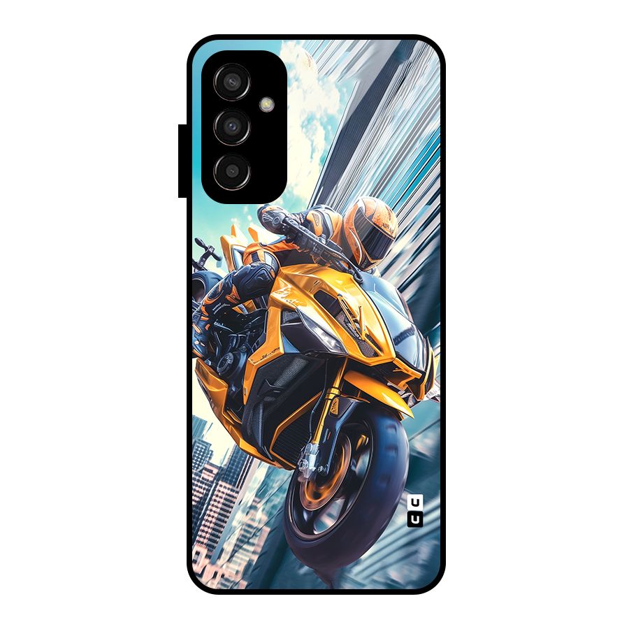 Super Bike Falling Glass Back Case for Galaxy F13
