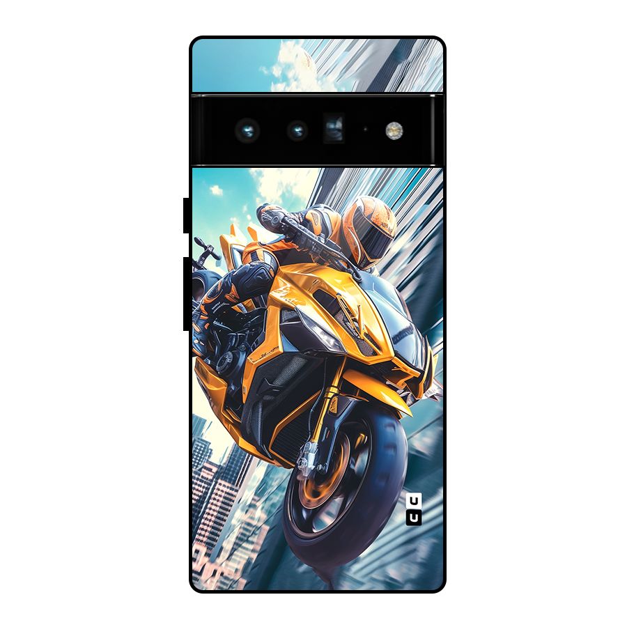 Super Bike Falling Glass Back Case for Google Pixel 6 Pro