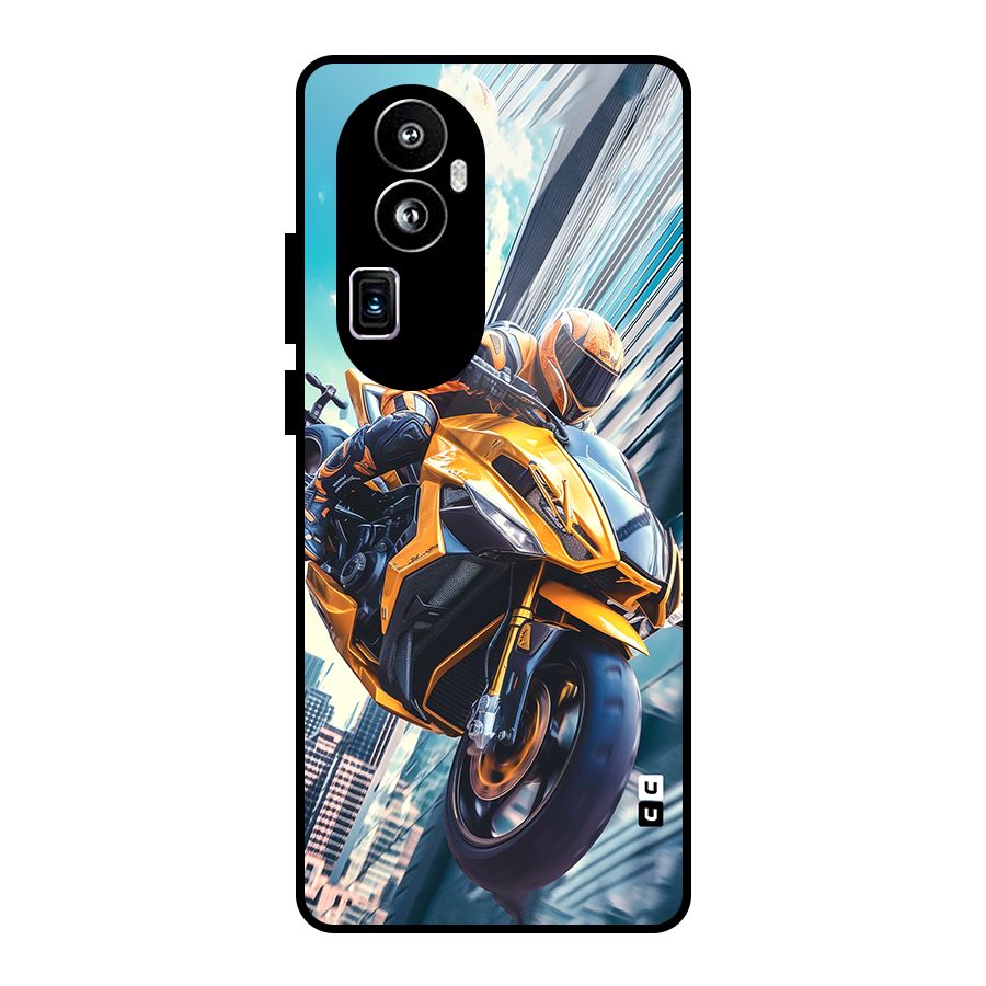 Super Bike Falling Glass Back Case for Oppo Reno10 Pro Plus
