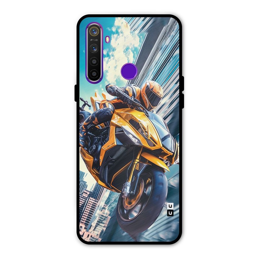 Super Bike Falling Glass Back Case for Realme 5s