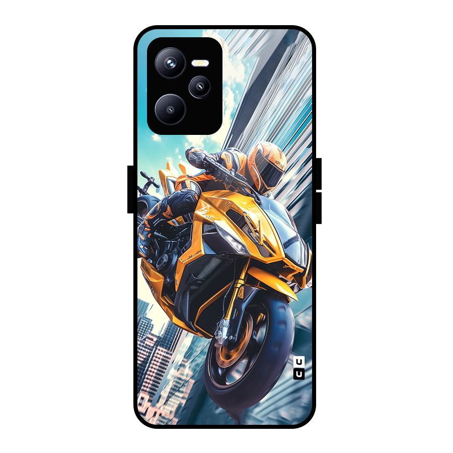 Super Bike Falling Glass Back Case for Realme C35