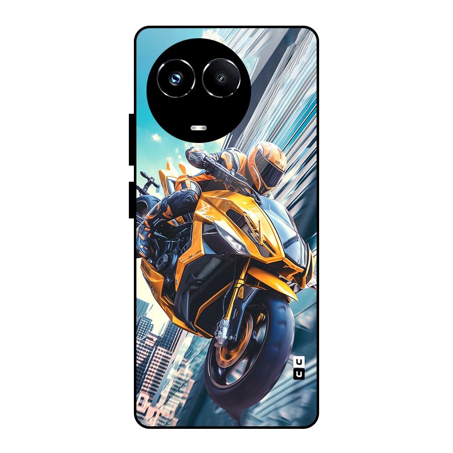 Super Bike Falling Glass Back Case for Realme Narzo 60X