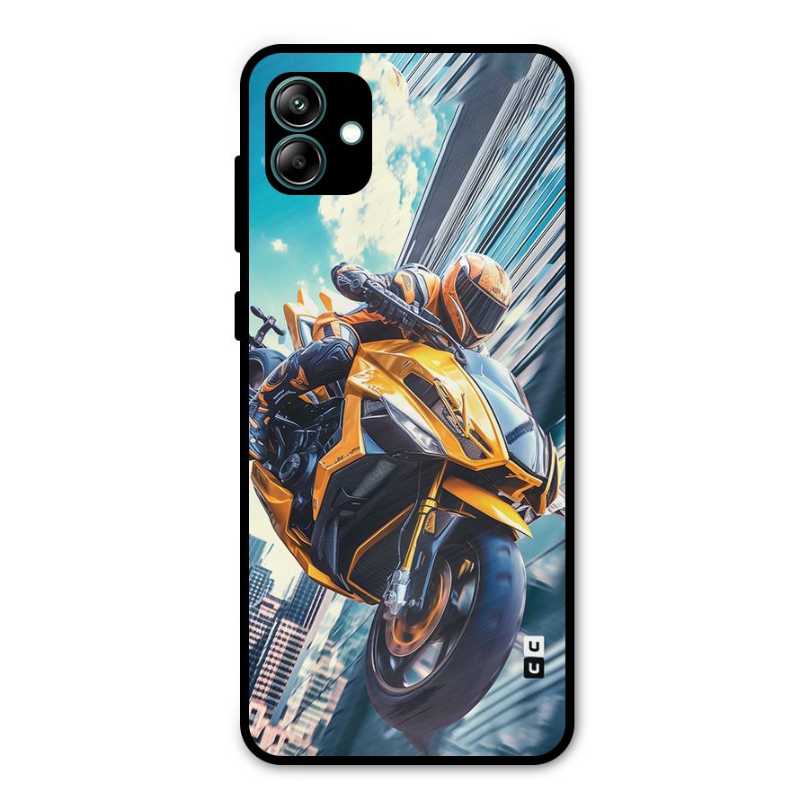 Super Bike Falling Metal Back Case for Galaxy A04