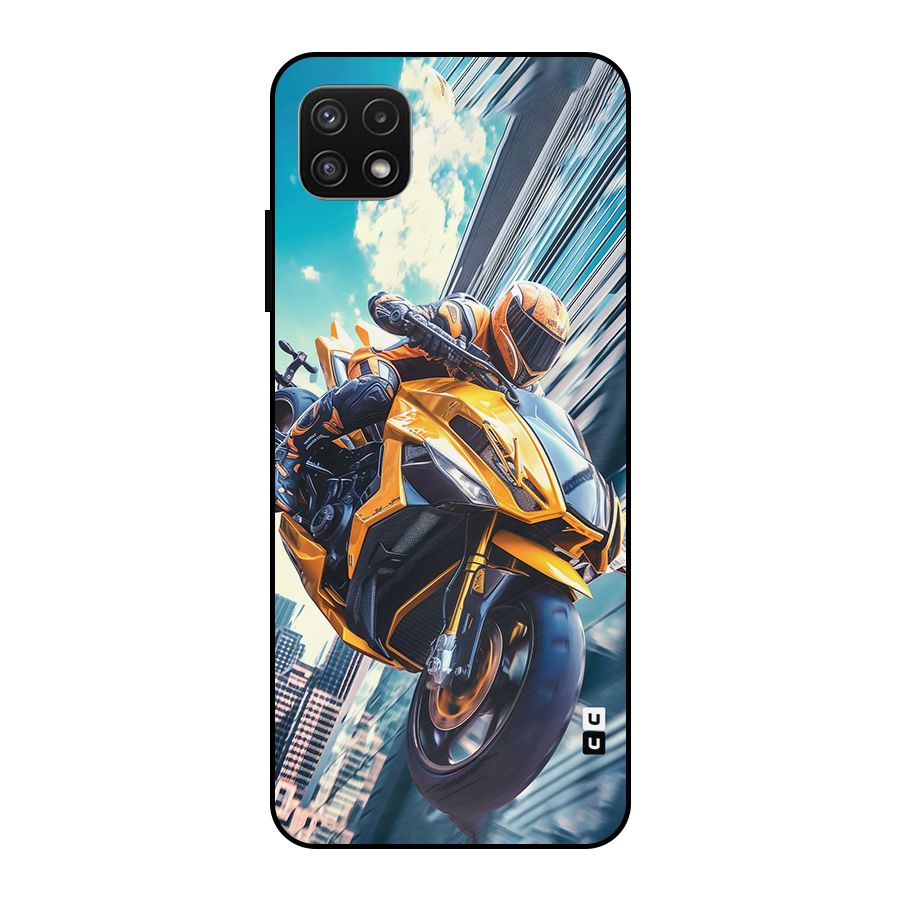 Super Bike Falling Metal Back Case for Galaxy A22 5G