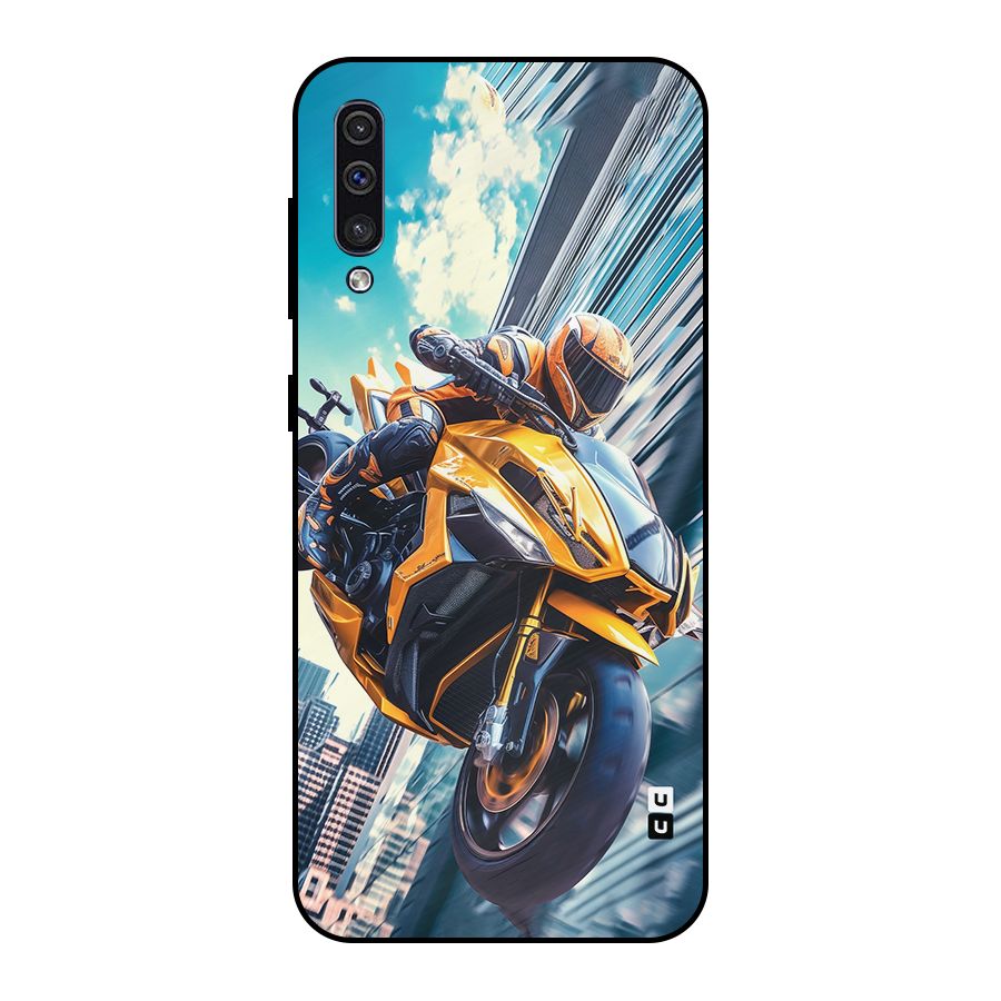 Super Bike Falling Metal Back Case for Galaxy A30s