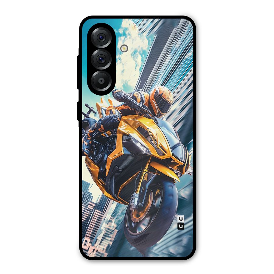 Super Bike Falling Metal Back Case for Galaxy A36