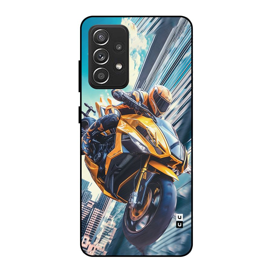 Super Bike Falling Metal Back Case for Galaxy A52