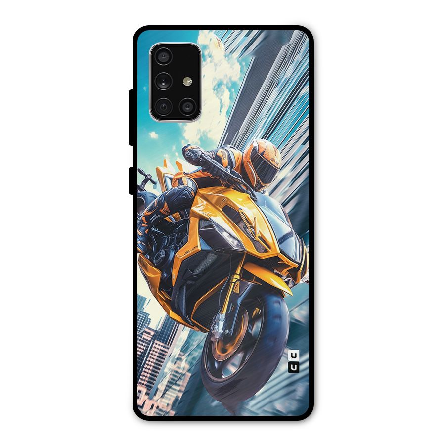 Super Bike Falling Metal Back Case for Galaxy A71