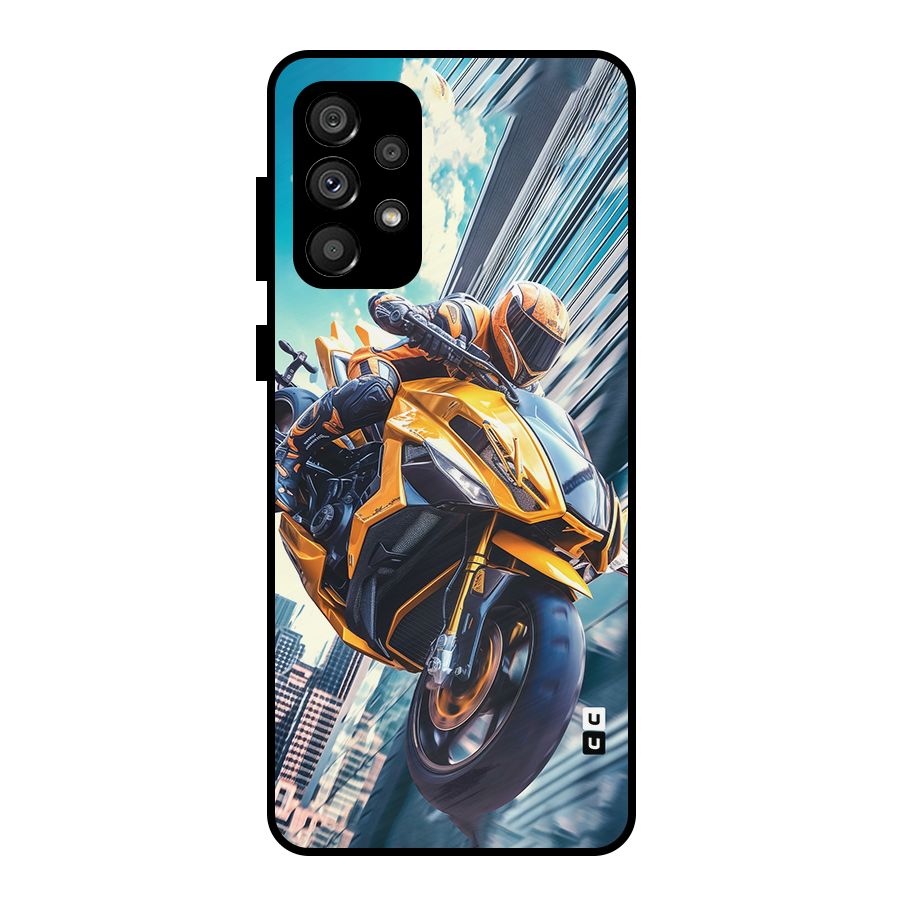 Super Bike Falling Metal Back Case for Galaxy A73 5G