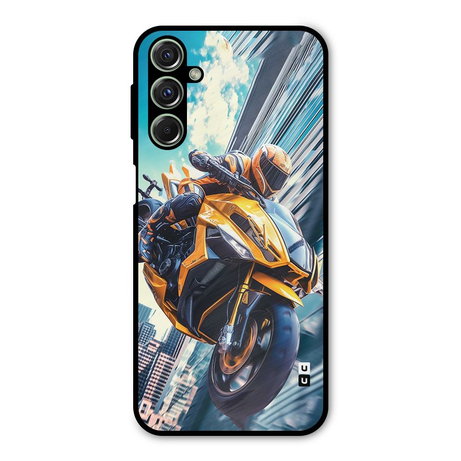 Super Bike Falling Metal Back Case for Galaxy F34