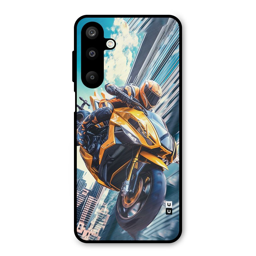 Super Bike Falling Metal Back Case for Galaxy M16