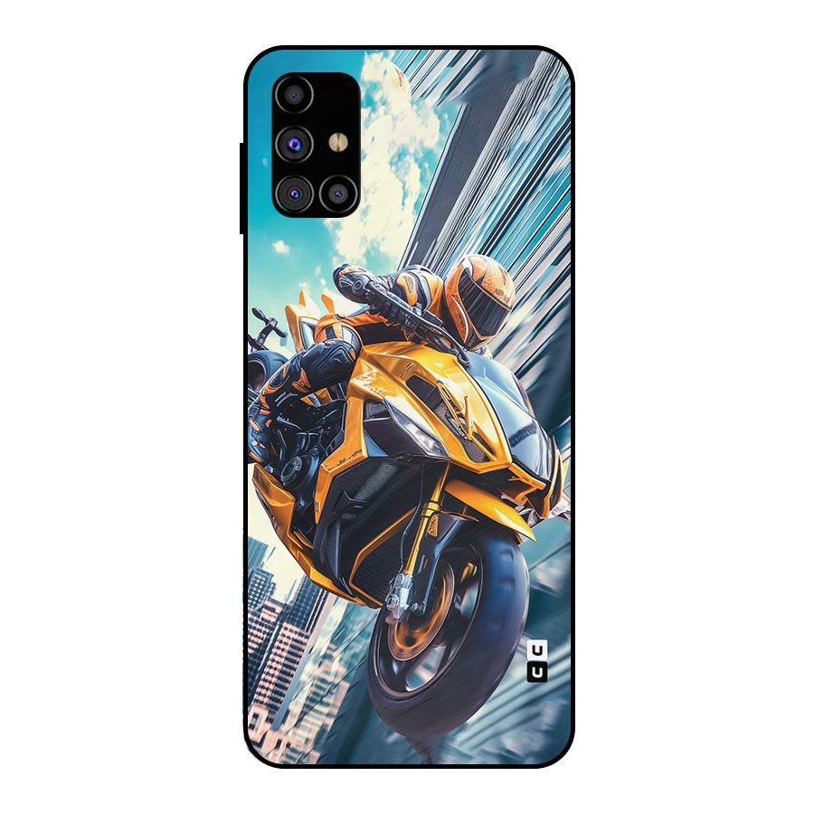 Super Bike Falling Metal Back Case for Galaxy M31s