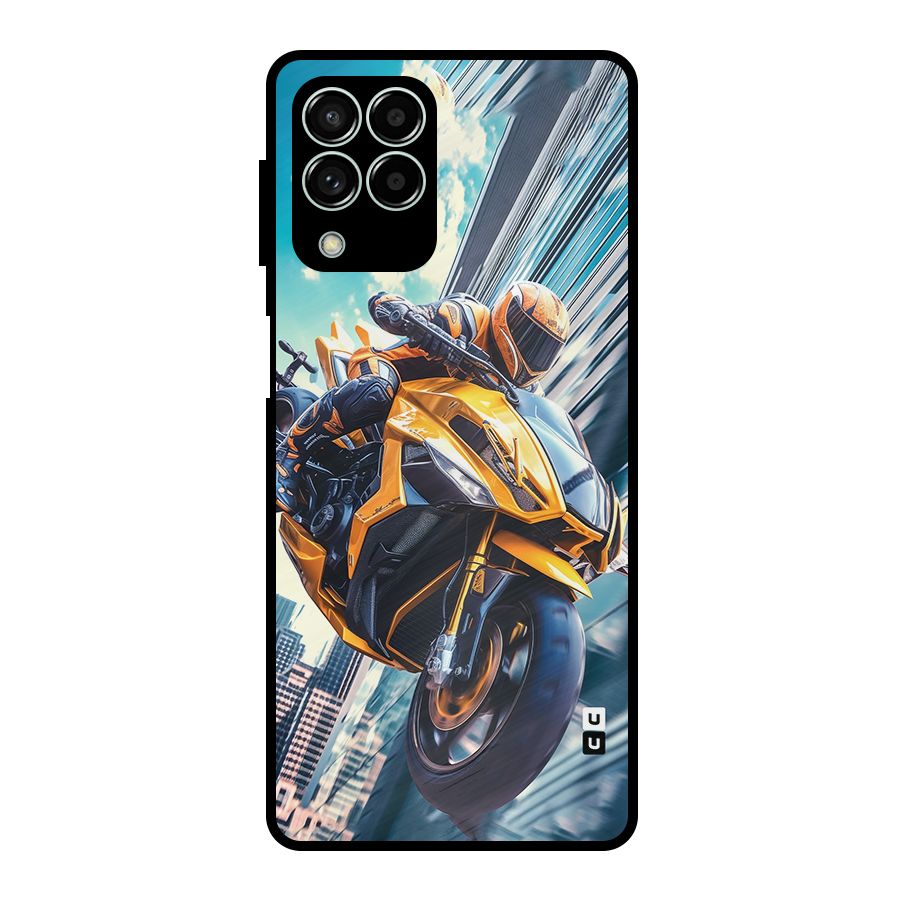 Super Bike Falling Metal Back Case for Galaxy M33