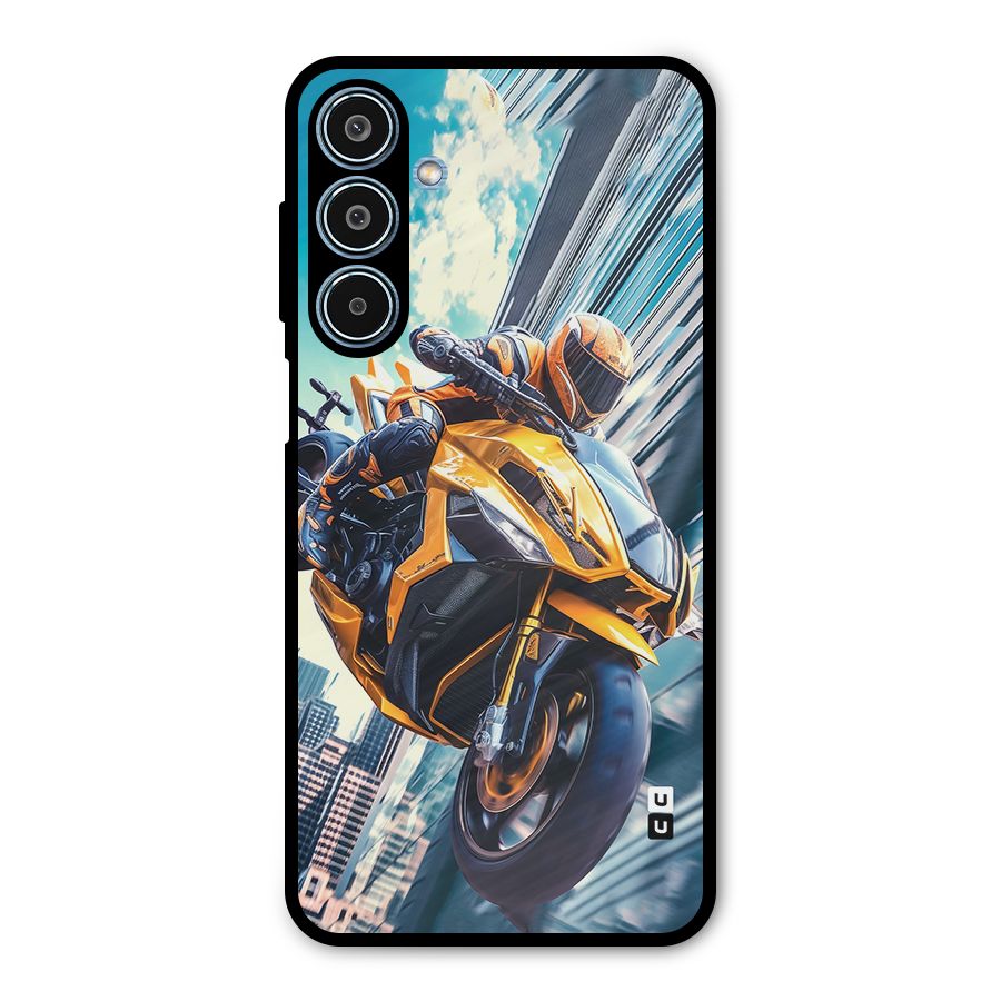 Super Bike Falling Metal Back Case for Galaxy M35