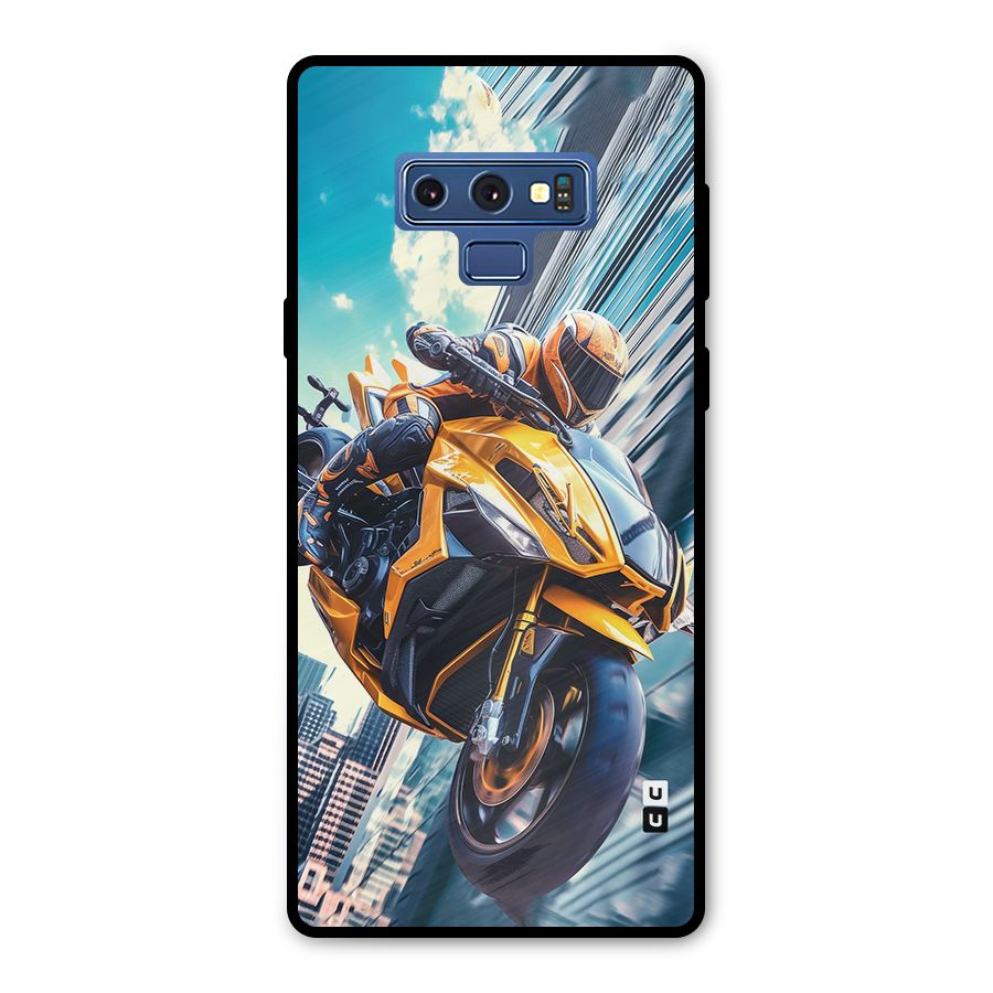 Super Bike Falling Metal Back Case for Galaxy Note 9