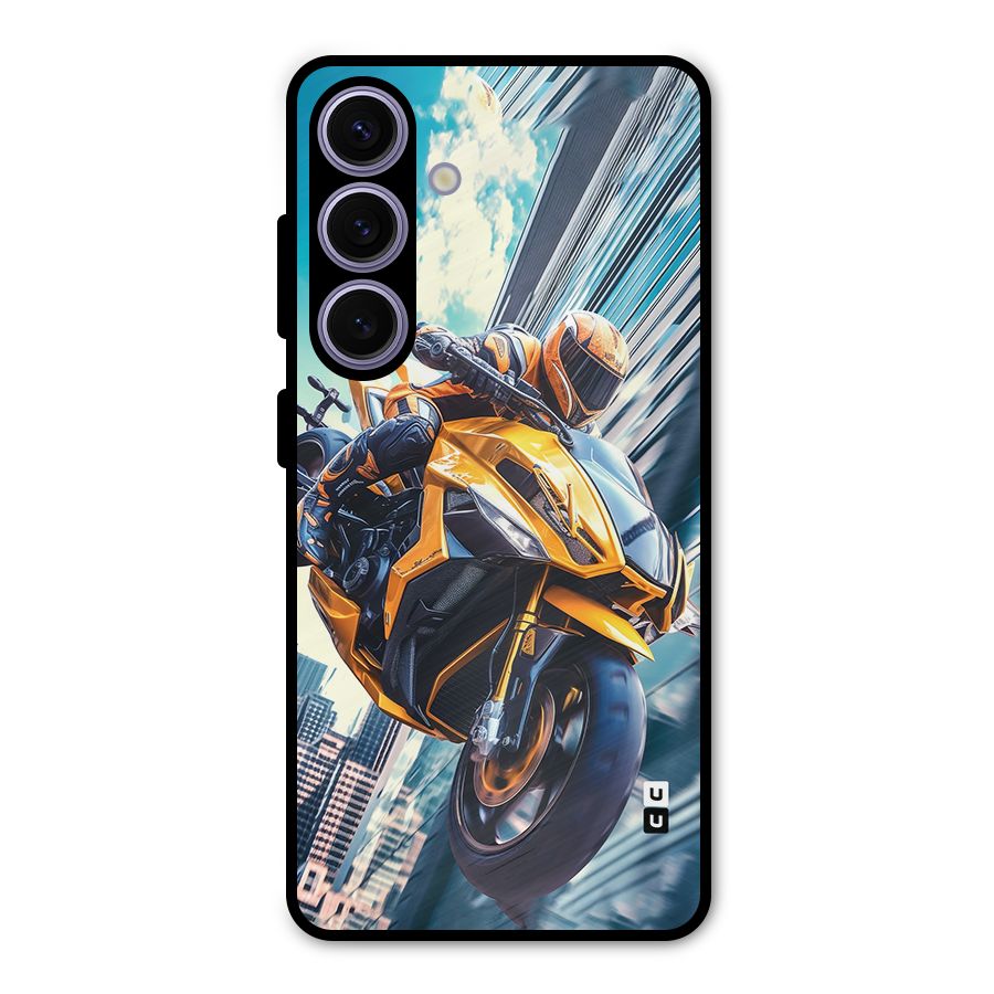Super Bike Falling Metal Back Case for Galaxy S24